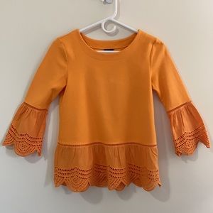 Ann Taylor Sorrento Orange Eyelet Hem Top